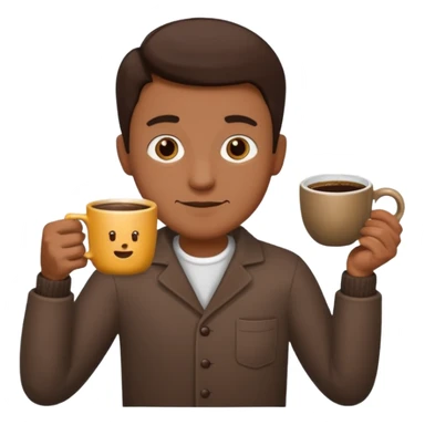 man, hold a cup of coffee sticker