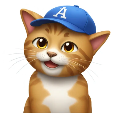 cat wearing a baseball hat sticker