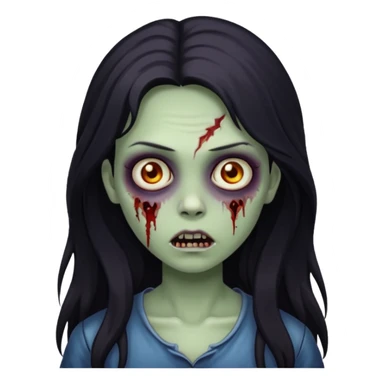 girl zombie with dark long hair sticker
