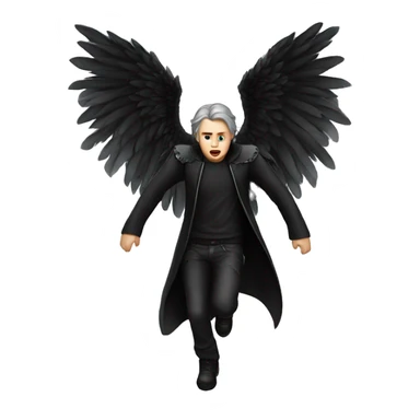 falling dark angel male pale sticker
