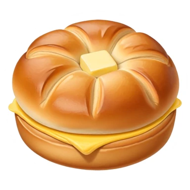 Kartoffelbrötchen with a small pat of butter sticker