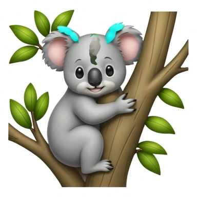 Koala and tree hugging each other  sticker