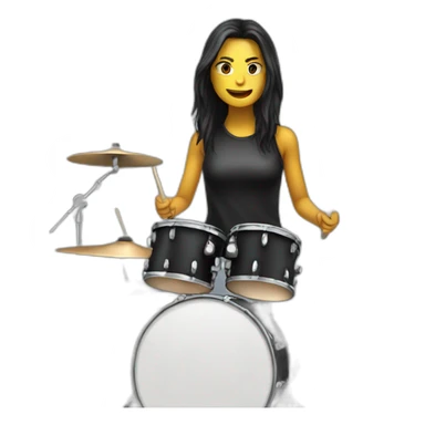 female metal drummer sticker