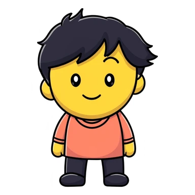 embarrassed white smiley with black hair sticker