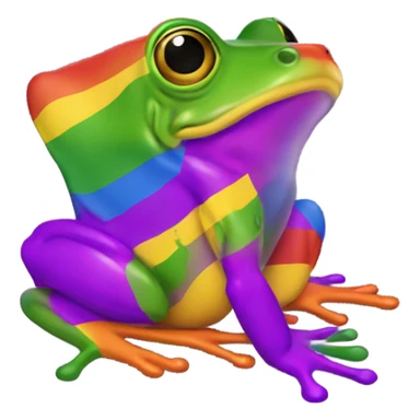 Lesbian pride flag coloured frog sticker