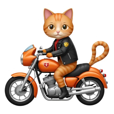 Cat on red and black motorcycle sticker