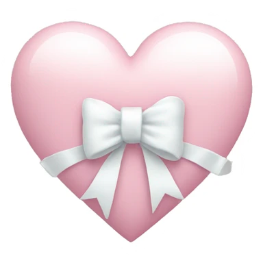 Pastel pink heart with white bow sticker