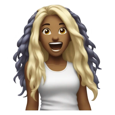 Girl headbanging and dancing sticker