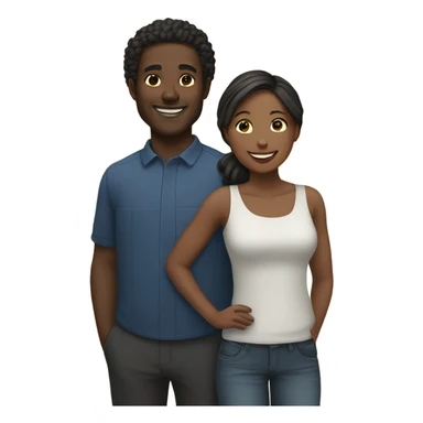 Black Man and woman together smiling sticker