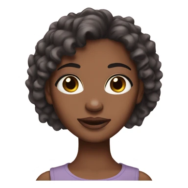 Create a girl with brown skin straight dark brown hair wearing lashes sticker