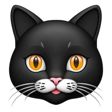 een zwarte kat met een hartje sticker