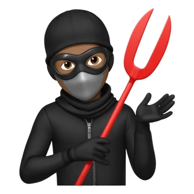 A young African male wearing a ski mask in full black clothing, holding a micro Draco in the air carelessly sticker