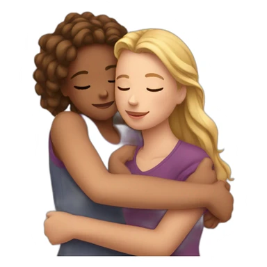 Girl bestfriends hugging  sticker