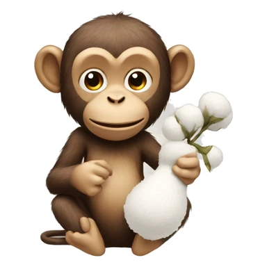 Monkey holding cotton sticker