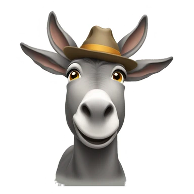 Donkey wearing a hat  sticker