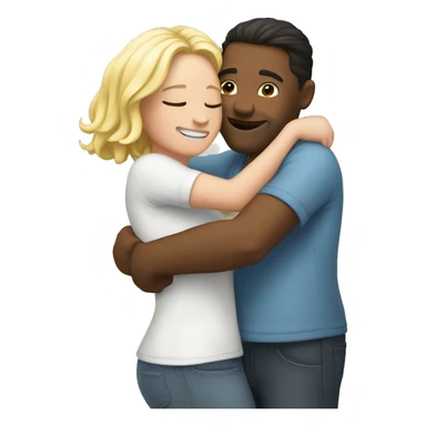 Hug white cuple her and  sticker