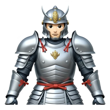 silver samurai armour sticker