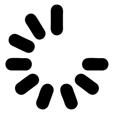 A loading icon in a black filled icon style, with a spinner. sticker