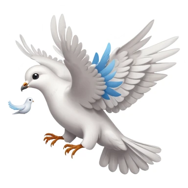 a dove flies with a letter in its paws sticker
