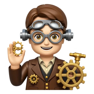 Steampunk Inventor lego toy sticker