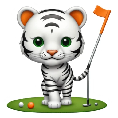 White tiger golfing sticker