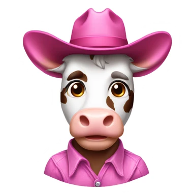 Cow boy with pink hat  sticker