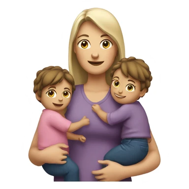 Australian mum holding two kids, standing  sticker