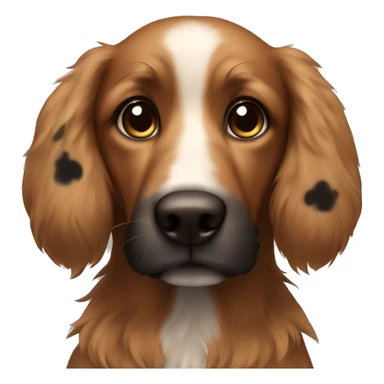 Brown dog with black spots and long fluffy ears ( no white) sticker