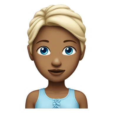 blue eyed girl without jewelry sticker