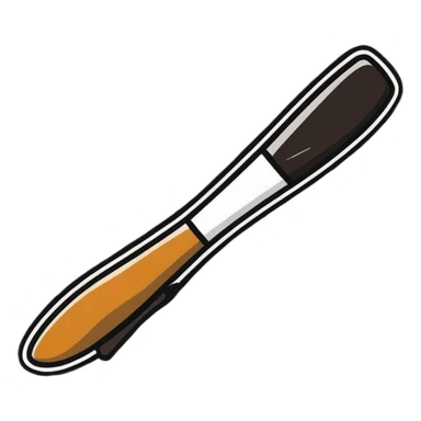 Minimal icon with fluid line turning into shapes – brush, spotlight, note – one symbol, many arts sticker