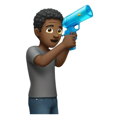 colored man with a water gun sticker