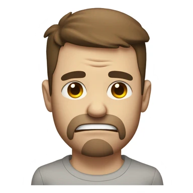 Sad, crying White Man with brown hair lifting weights sticker