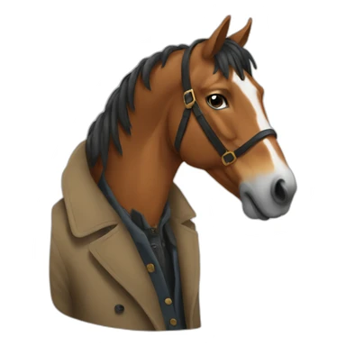 The horse in the coat sticker