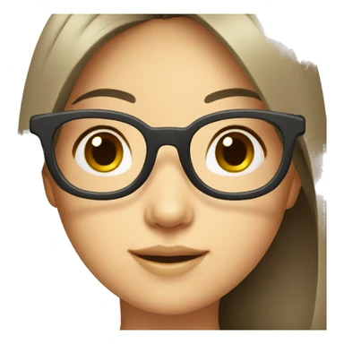 asian girl with glasses sticker