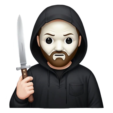 ghostface with black shirt and knife sticker