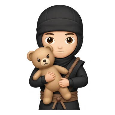 Ninja with teddy bear toy  sticker