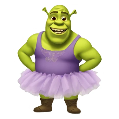 shrek wearing a tutu sticker