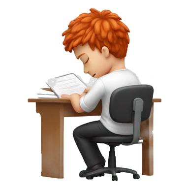 red hair failing an exam sticker