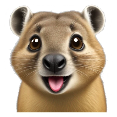 Hyrax sticking tongue out  sticker