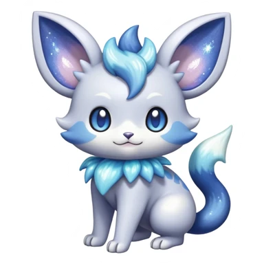 Colorful Sparkly Shiny Exotic Meowstic-Minccino-Espurr-Fakémon-hybrid-creature (full body)  sticker