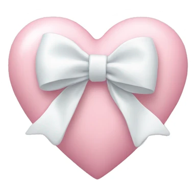 Pastel pink heart with white bow sticker