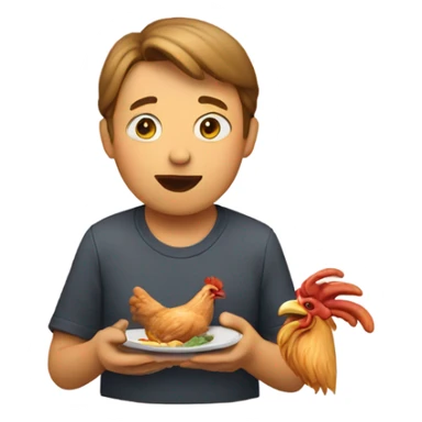  person eating chicken sticker