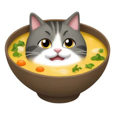 Cat in soup  sticker