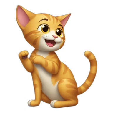 cat scraching leg sticker