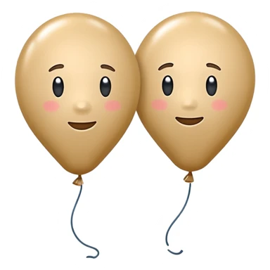 Two beige balloons left up, right down sticker