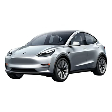 A Tesla Model Y parallel parking at a curb sticker