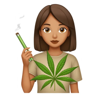 Girl with cool top and a HUGE weed blunt sticker