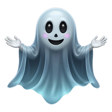 smiling black ghost sticker