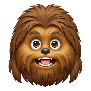 crea un emoticono de la cara de chewbacca en formato png sticker