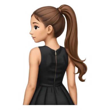  Ariana grande back view with long hair in a ponytail  sticker